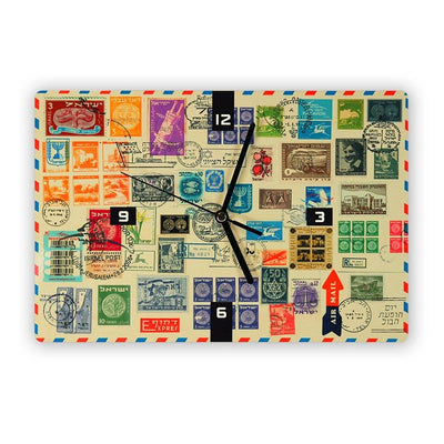 שעון קיר מעוצב - בולים - אופק ורטמן מתנות ישראליות מקוריות