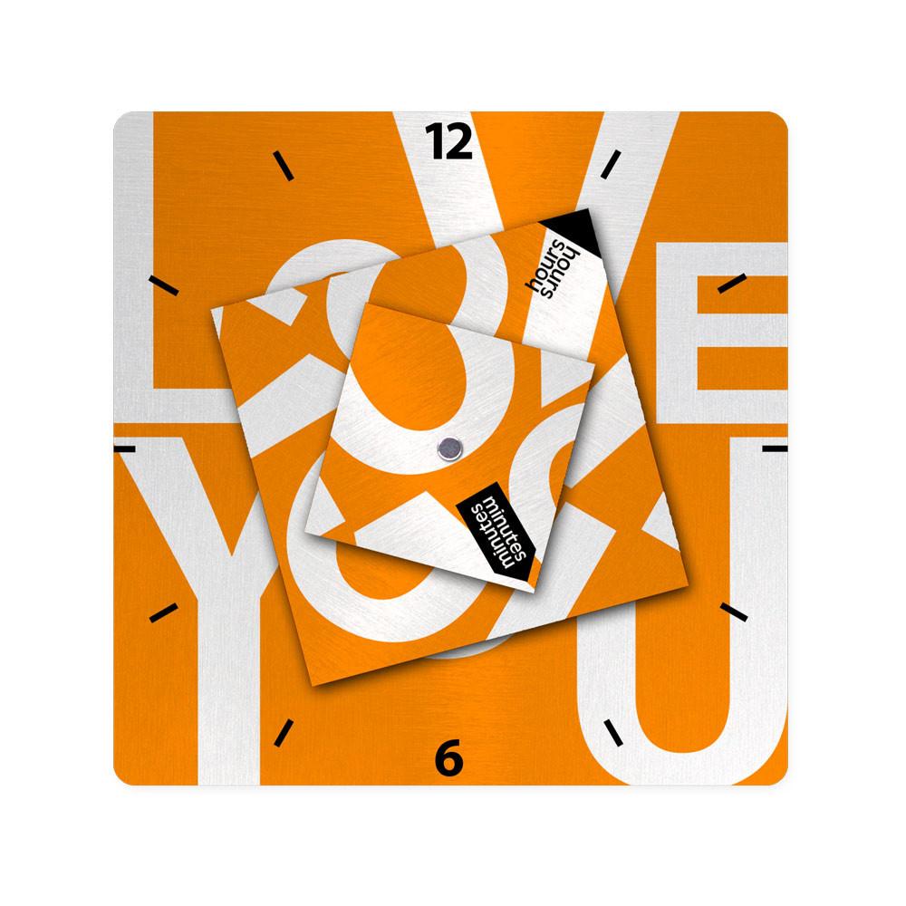 שעון השכבות (סינדרלה) דגם: LOVE YOU כתום - אופק ורטמן מתנות ישראליות מקוריות