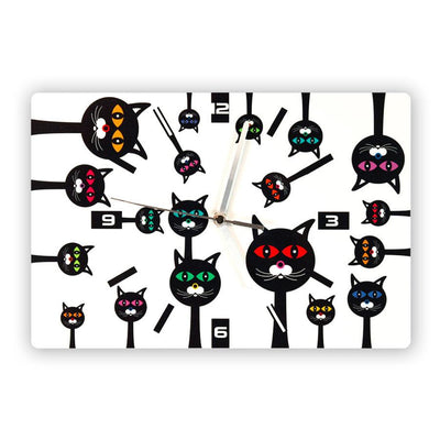שעון קיר מעוצב - לאוהבי חתולים - אופק ורטמן מתנות ישראליות מקוריות