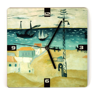 שעון קיר מעוצב חוף תל אביב של הצייר ראובן רובין