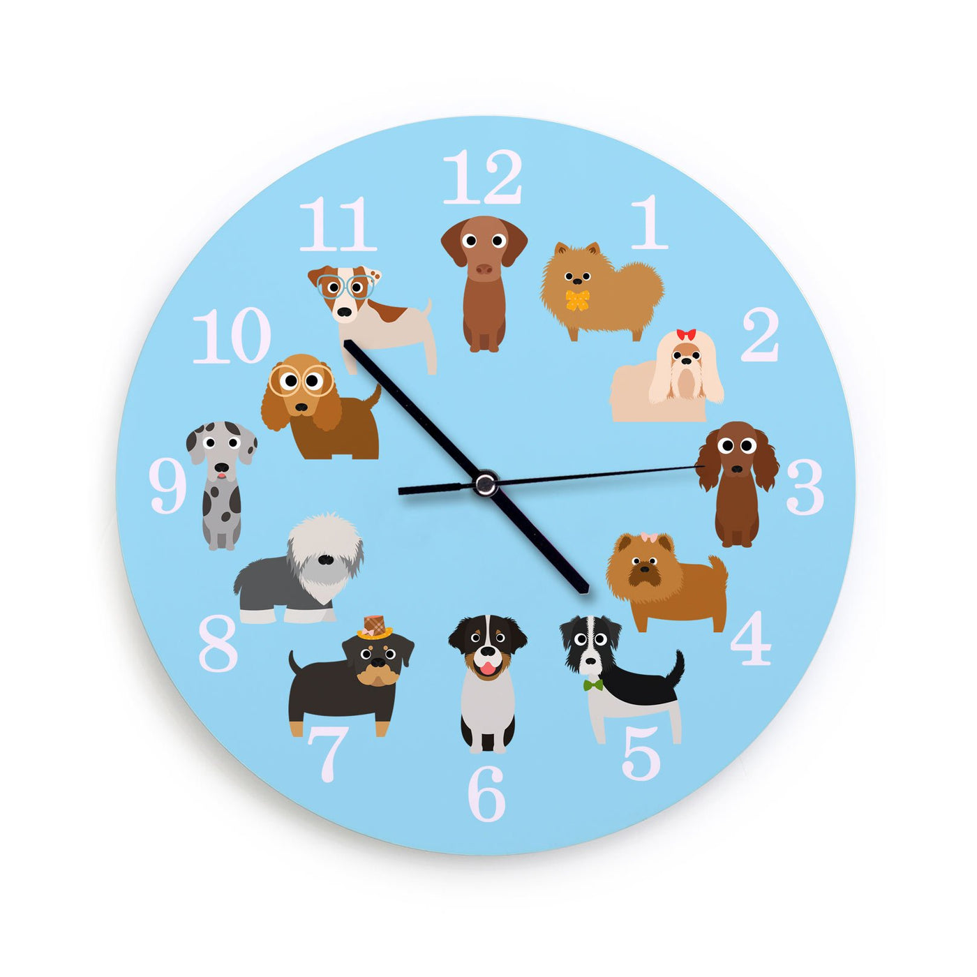 שעון קיר עגול כלבים - אופק ורטמן 