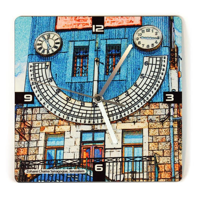 בית כנסת זהרי חמה בירושלים -  שעון קיר מעוצב מעץ - אופק ורטמן מתנות ישראליות מקוריות
